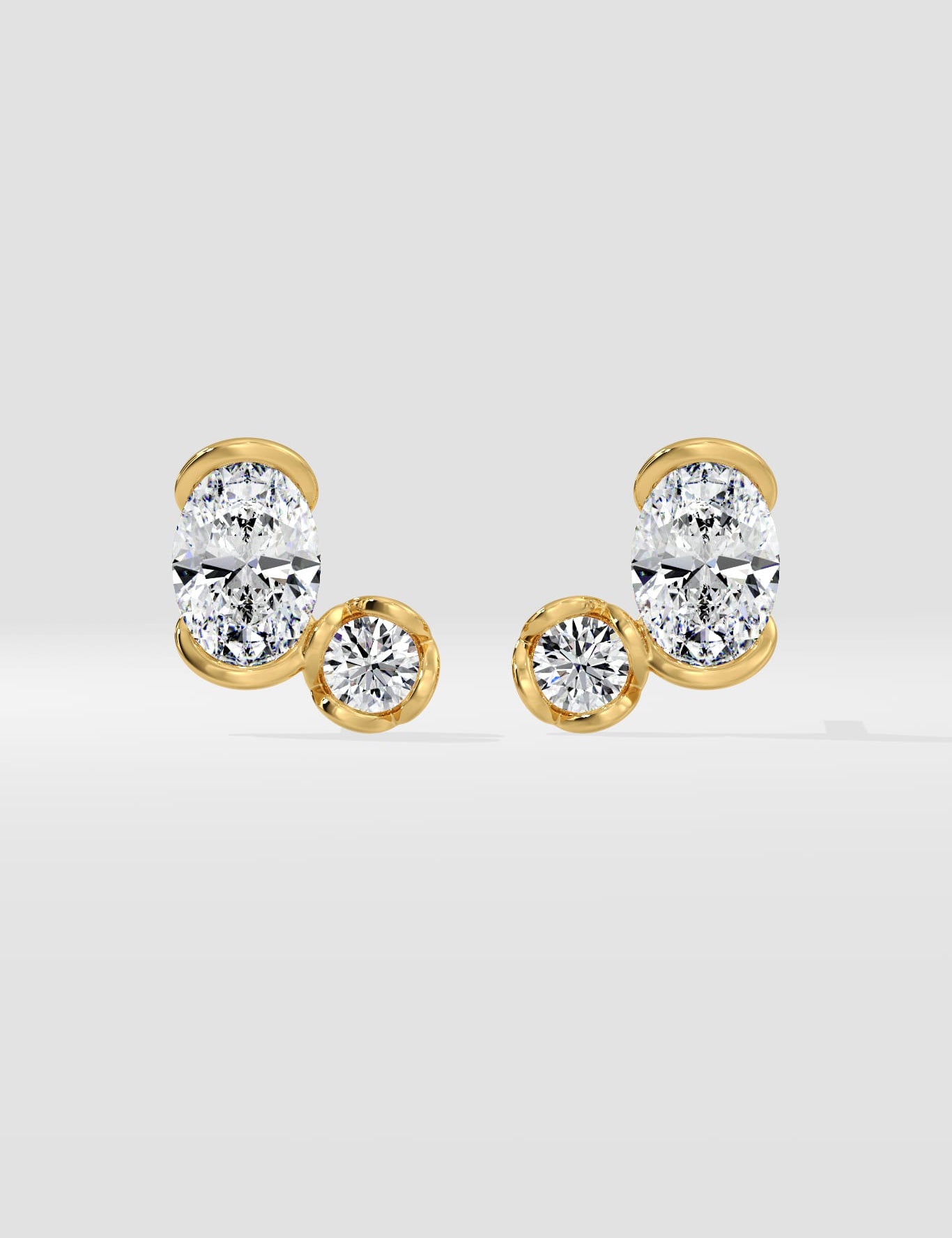 Oval Duelle Studs - House Of Quadri