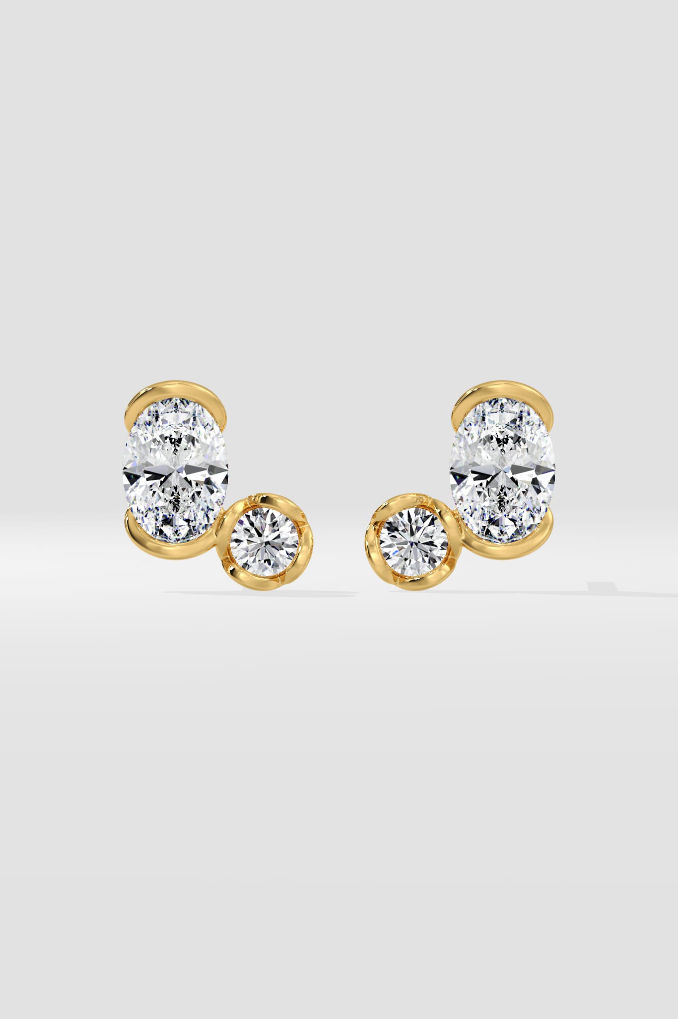 Oval Duelle Studs - House Of Quadri