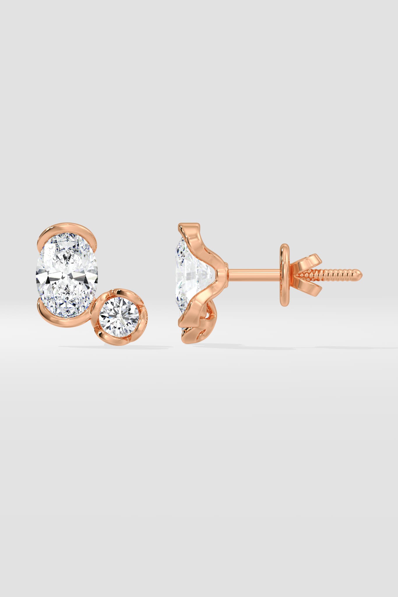 Oval Duelle Studs - House Of Quadri
