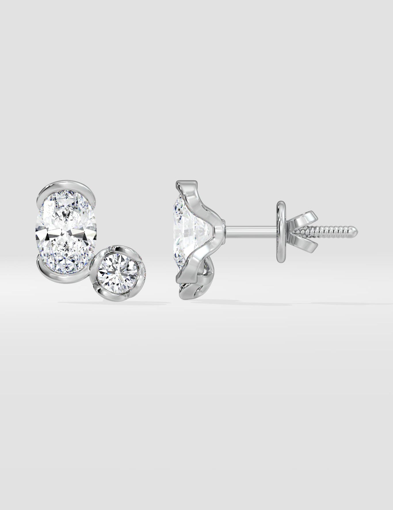 Oval Duelle Studs - House Of Quadri