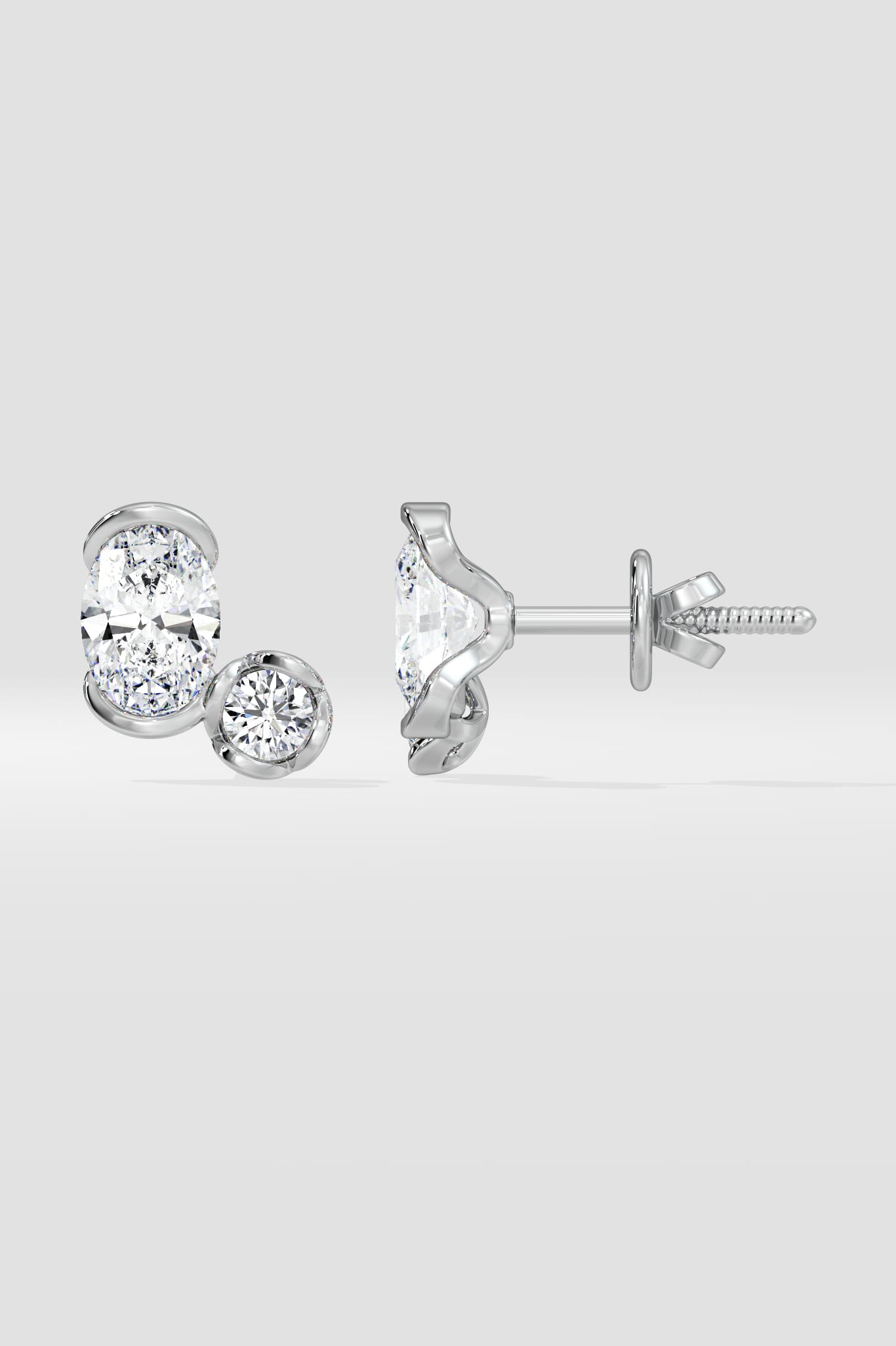 Oval Duelle Studs - House Of Quadri