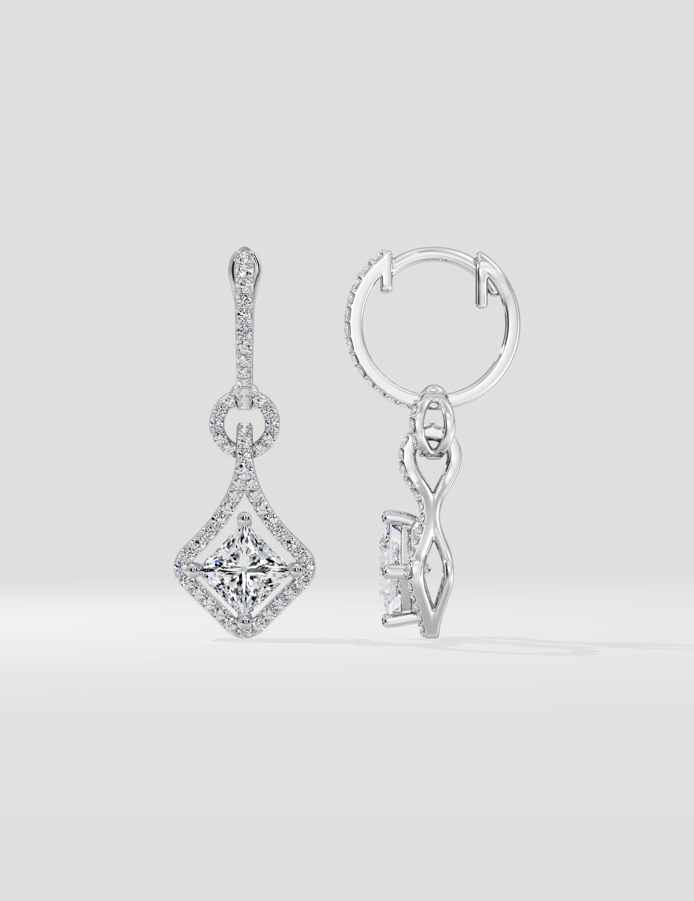 1 Ct Princess Prism Danglers - House of Quadri