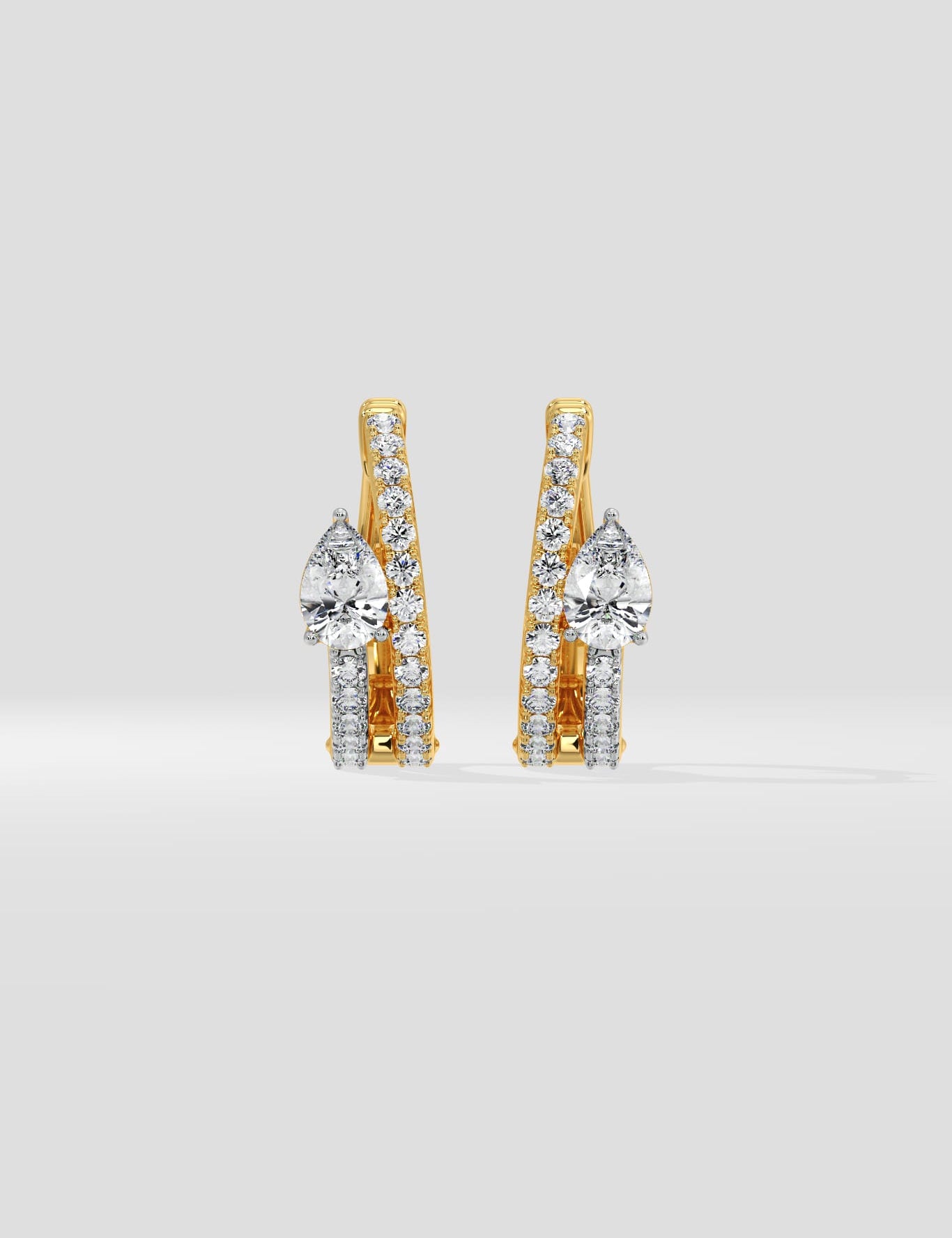 Ascella Pear Hoops - House of Quadri