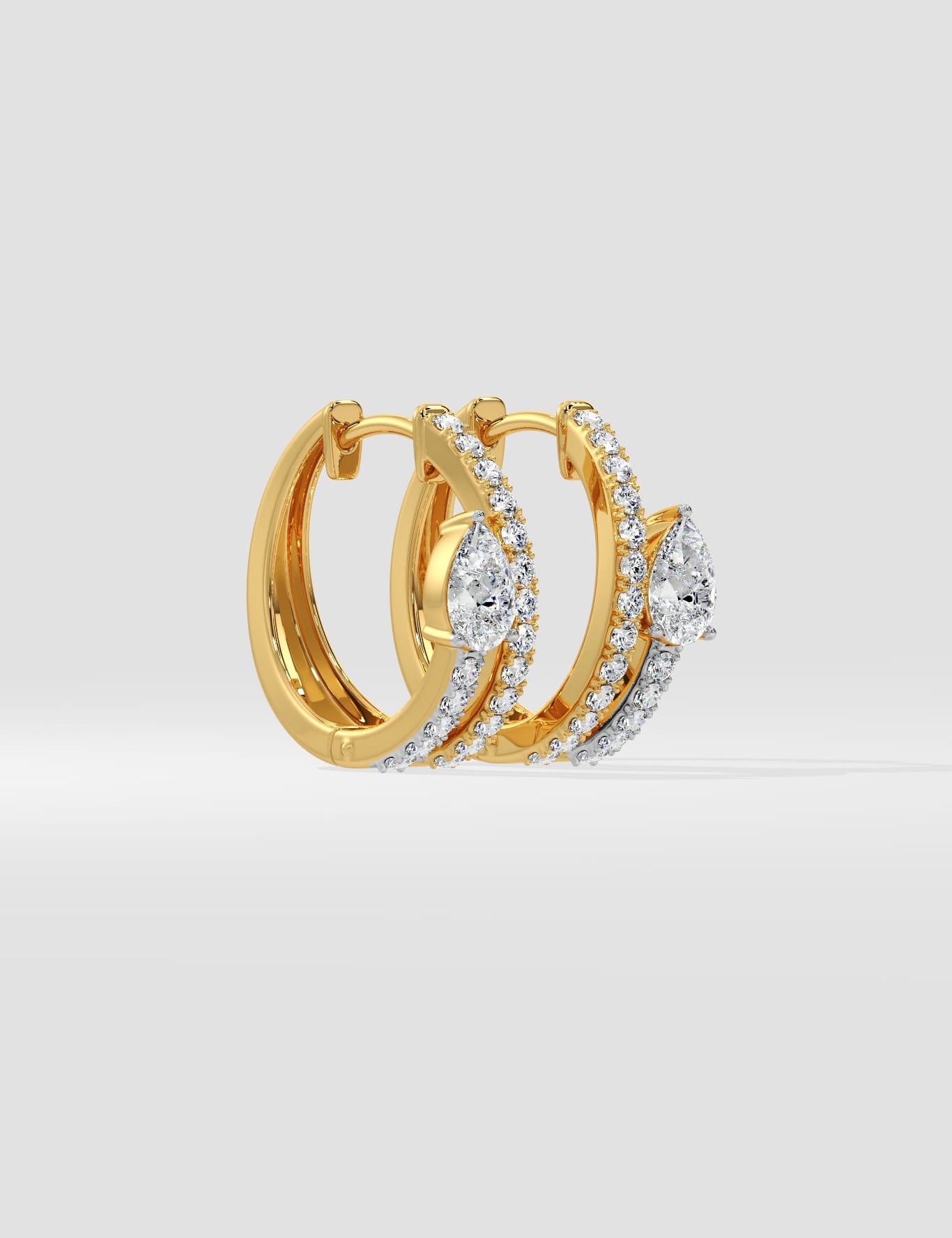 Ascella Pear Hoops - House of Quadri