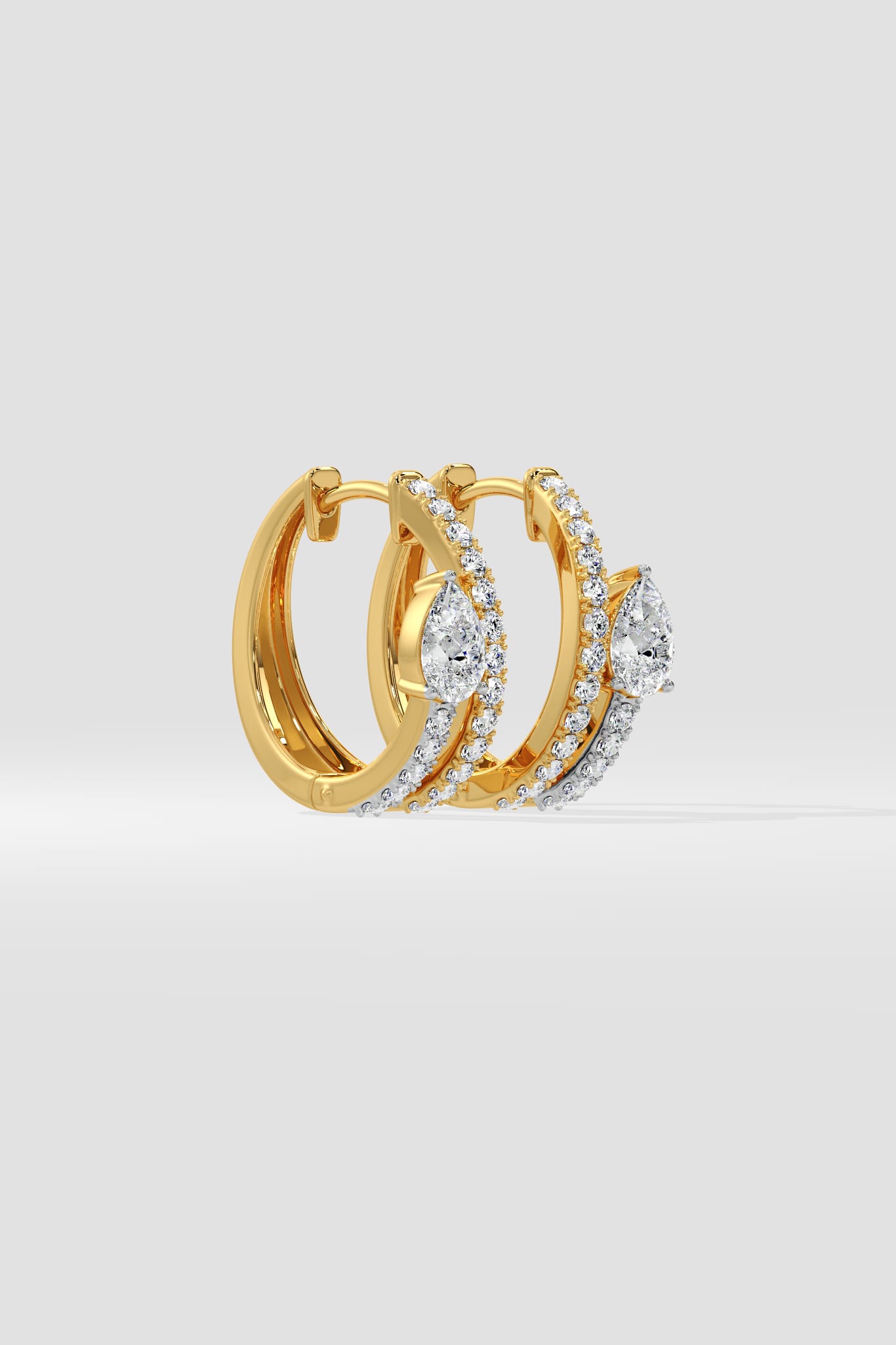 Ascella Pear Hoops - House of Quadri