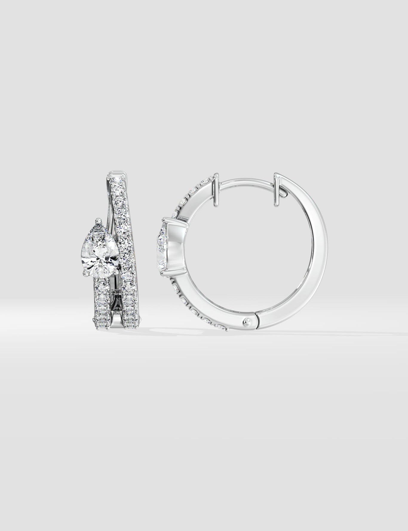 Ascella Pear Hoops - House of Quadri