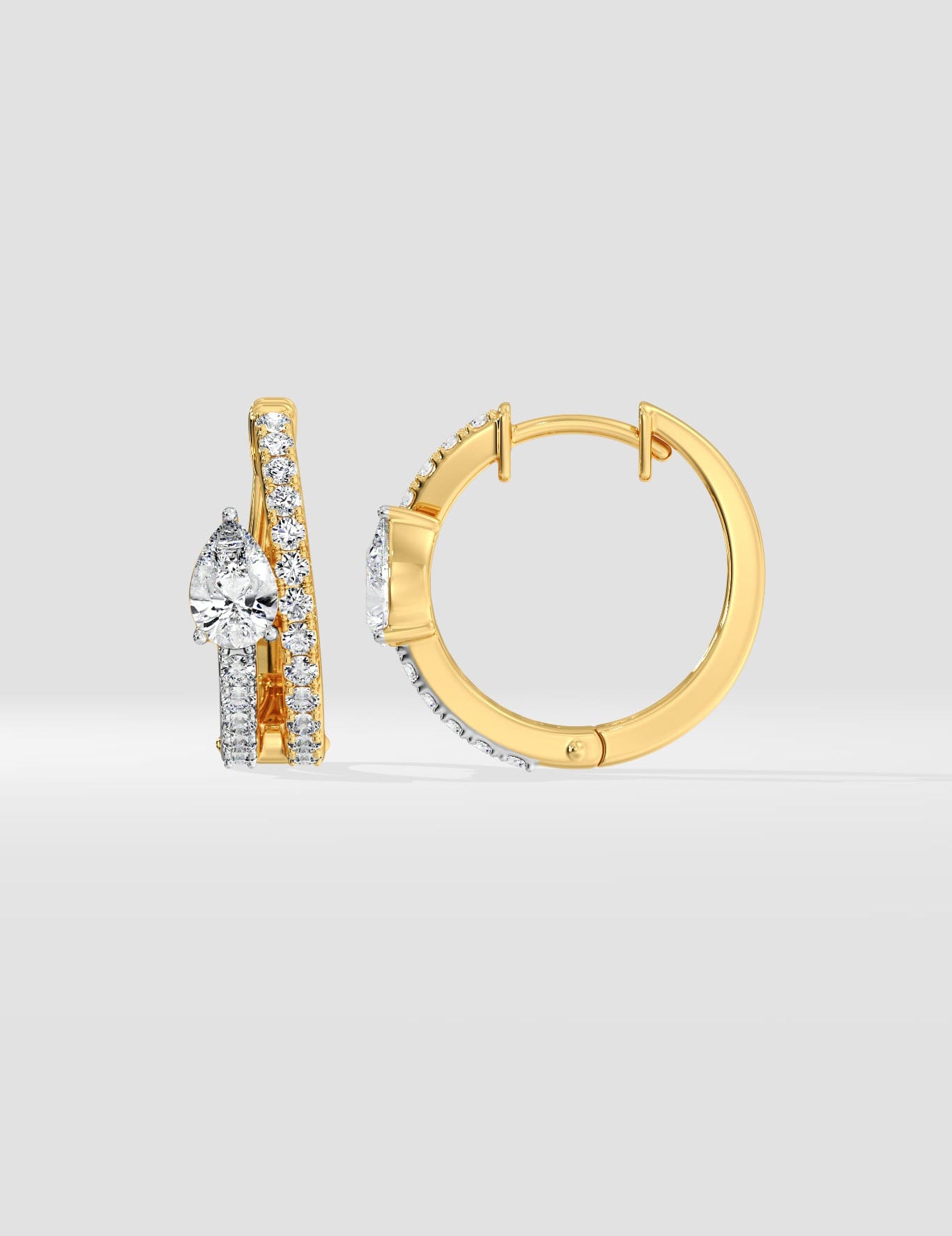 Ascella Pear Hoops - House of Quadri
