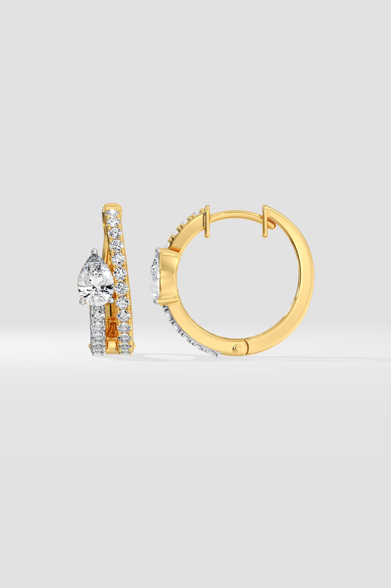 Ascella Pear Hoops - House of Quadri