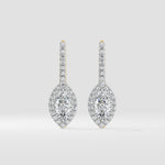 1 Ct Marquise Halo Huggies - House of Quadri