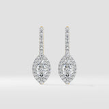 1 Ct Marquise Halo Huggies - House of Quadri