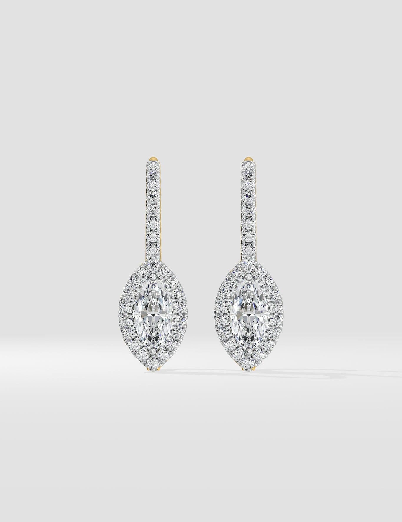1 Ct Marquise Halo Huggies - House of Quadri