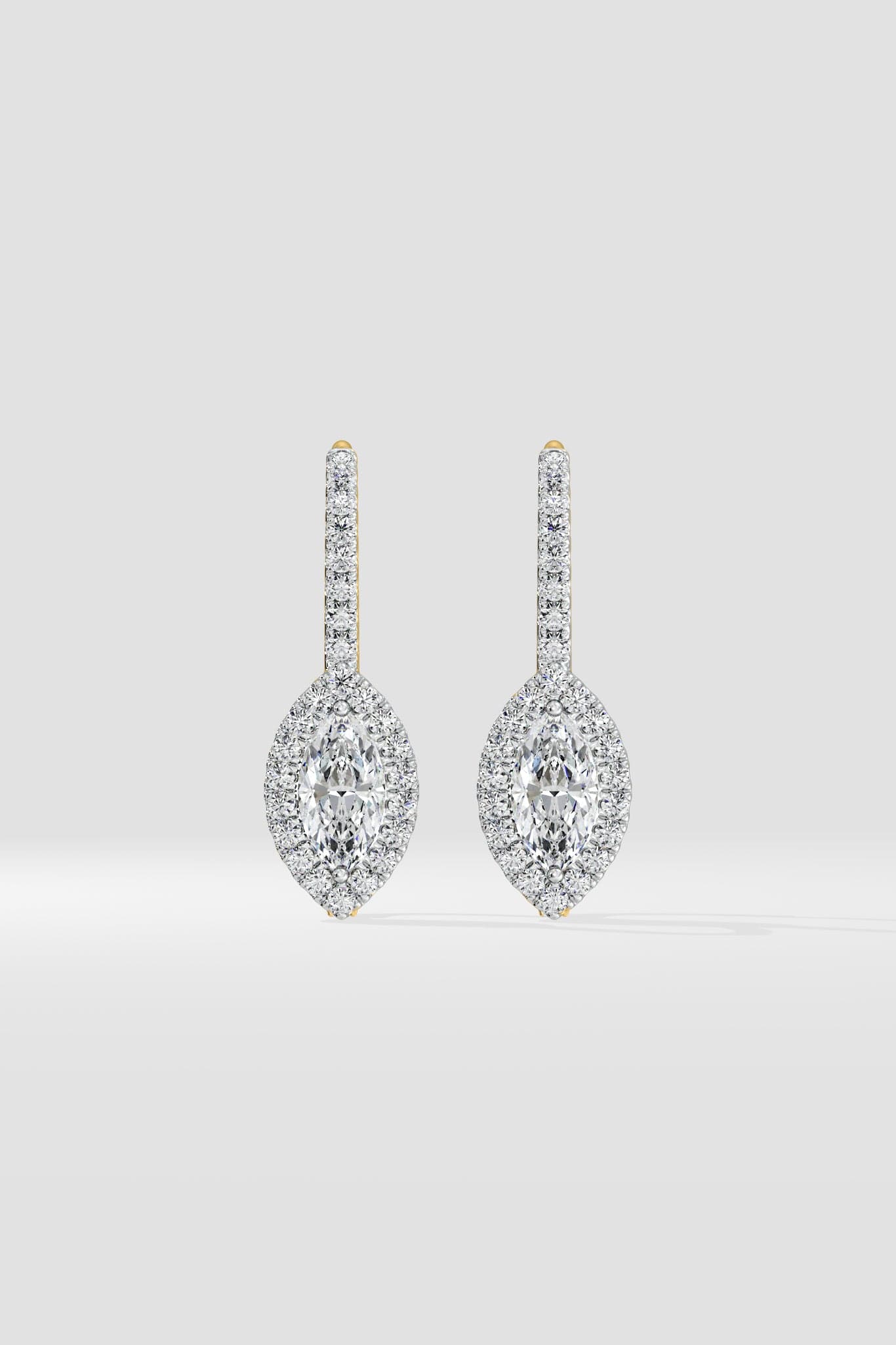 1 Ct Marquise Halo Huggies - House of Quadri