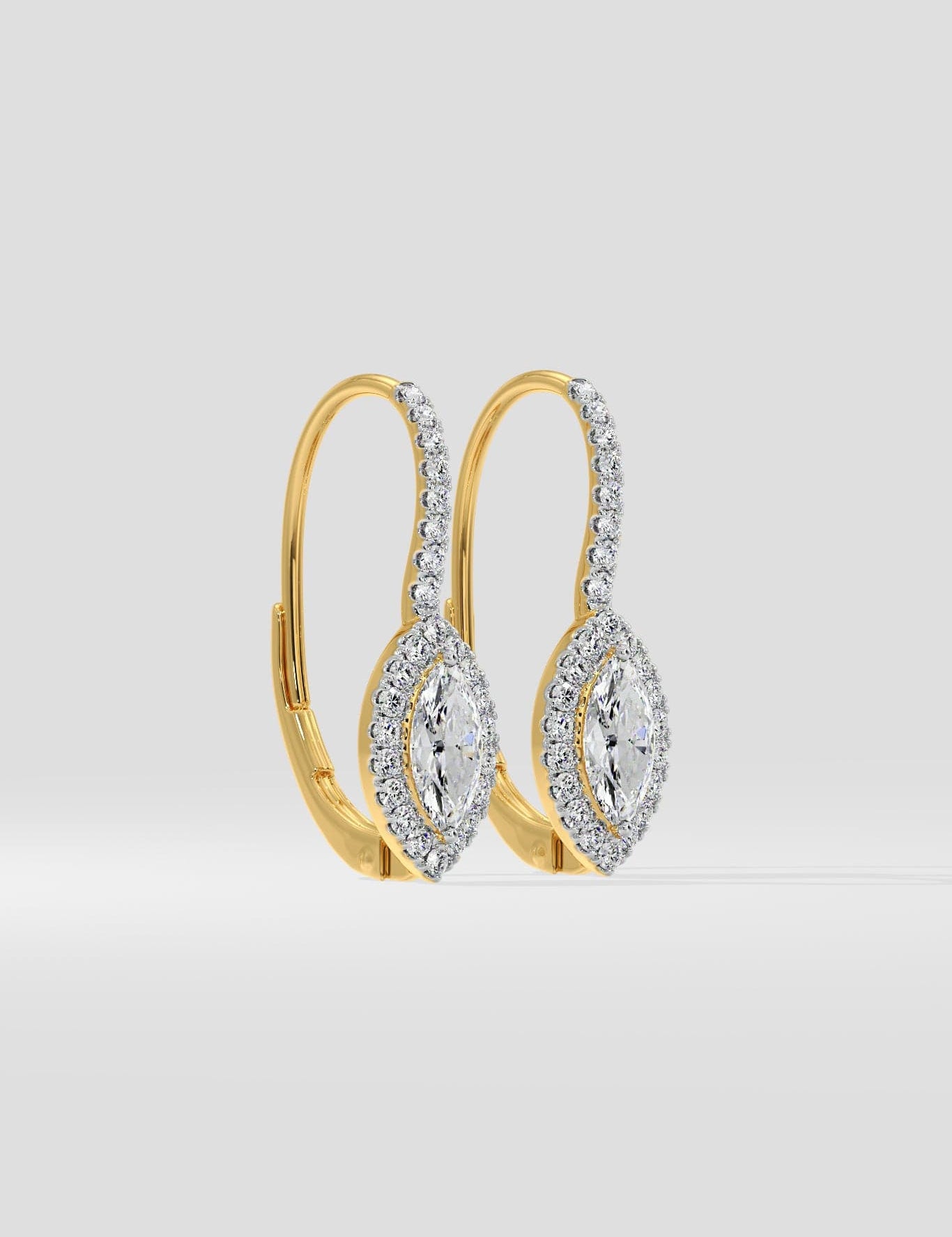 1 Ct Marquise Halo Huggies - House of Quadri