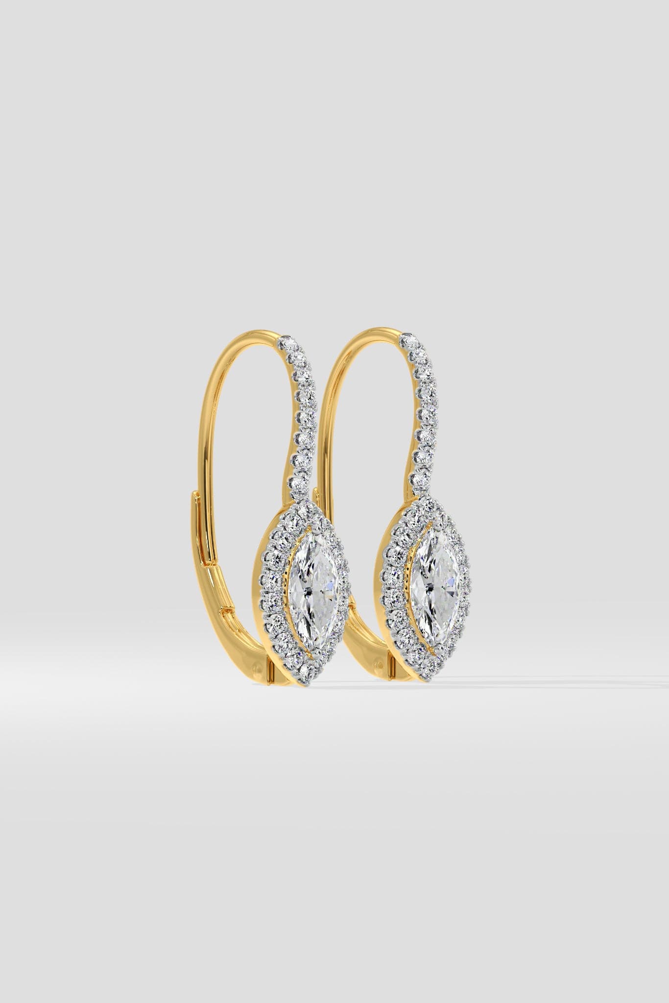 1 Ct Marquise Halo Huggies - House of Quadri