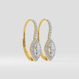 1 Ct Marquise Halo Huggies