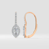 1 Ct Marquise Halo Huggies