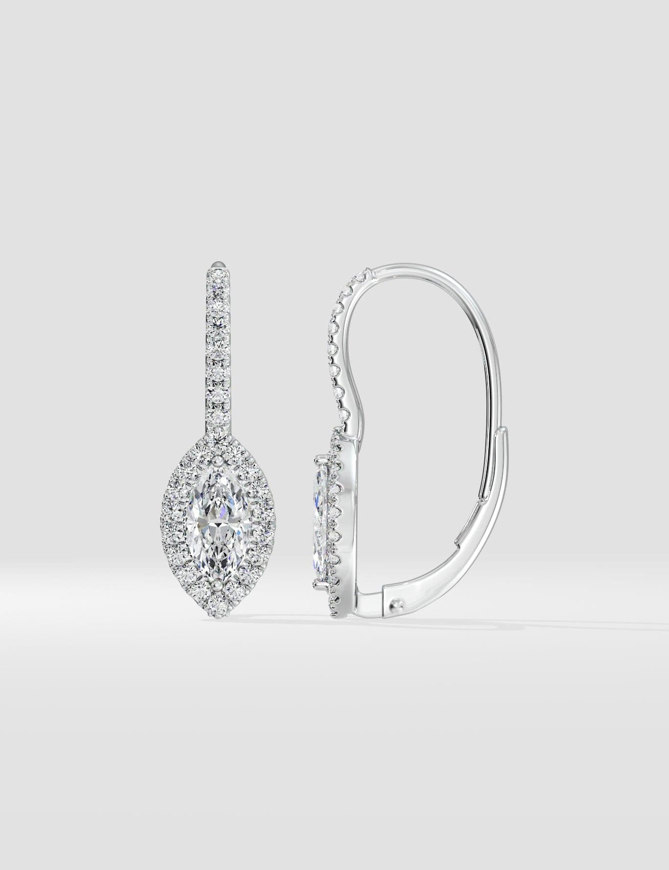 1 Ct Marquise Halo Huggies - House of Quadri