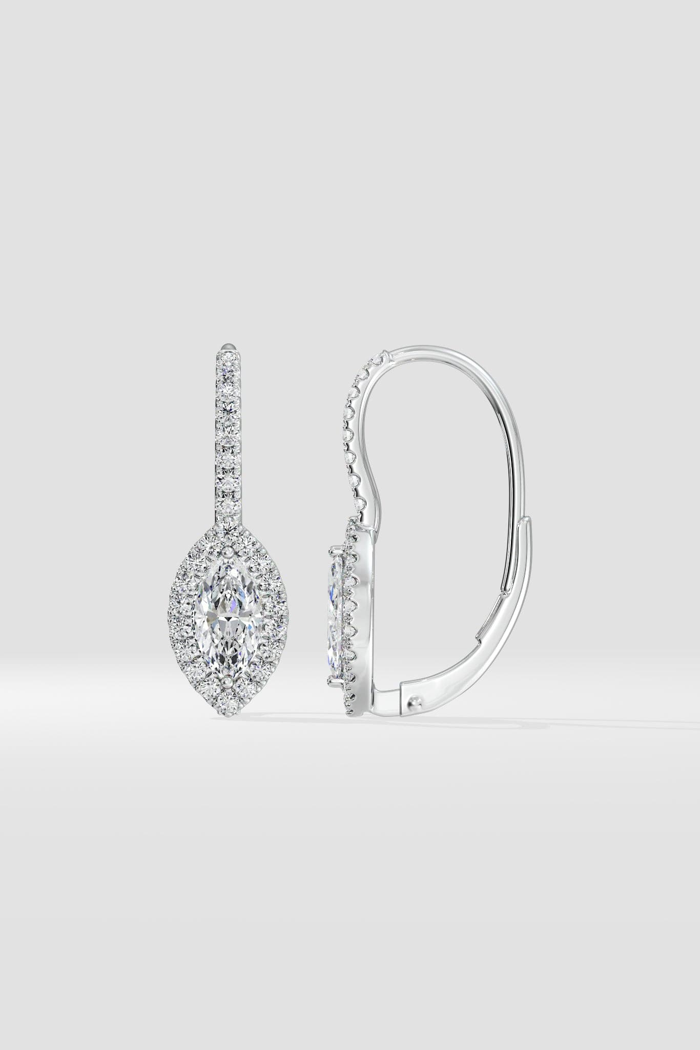 1 Ct Marquise Halo Huggies - House of Quadri