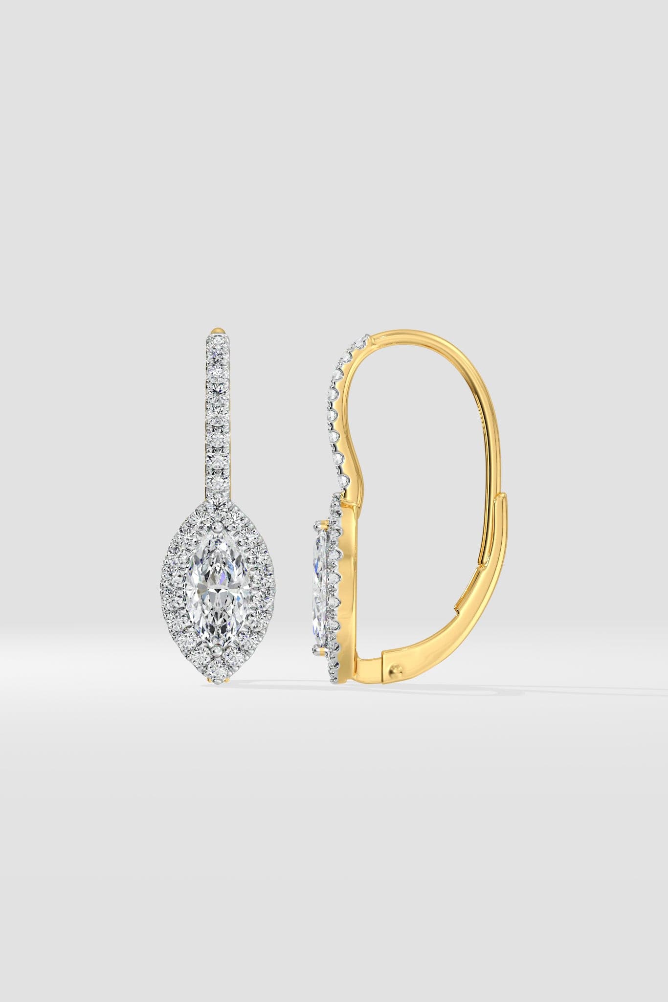 1 Ct Marquise Halo Huggies - House of Quadri