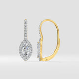 1 Ct Marquise Halo Huggies
