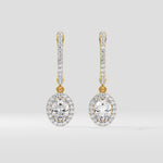 1 Ct Oval Halo Drops - House of Quadri