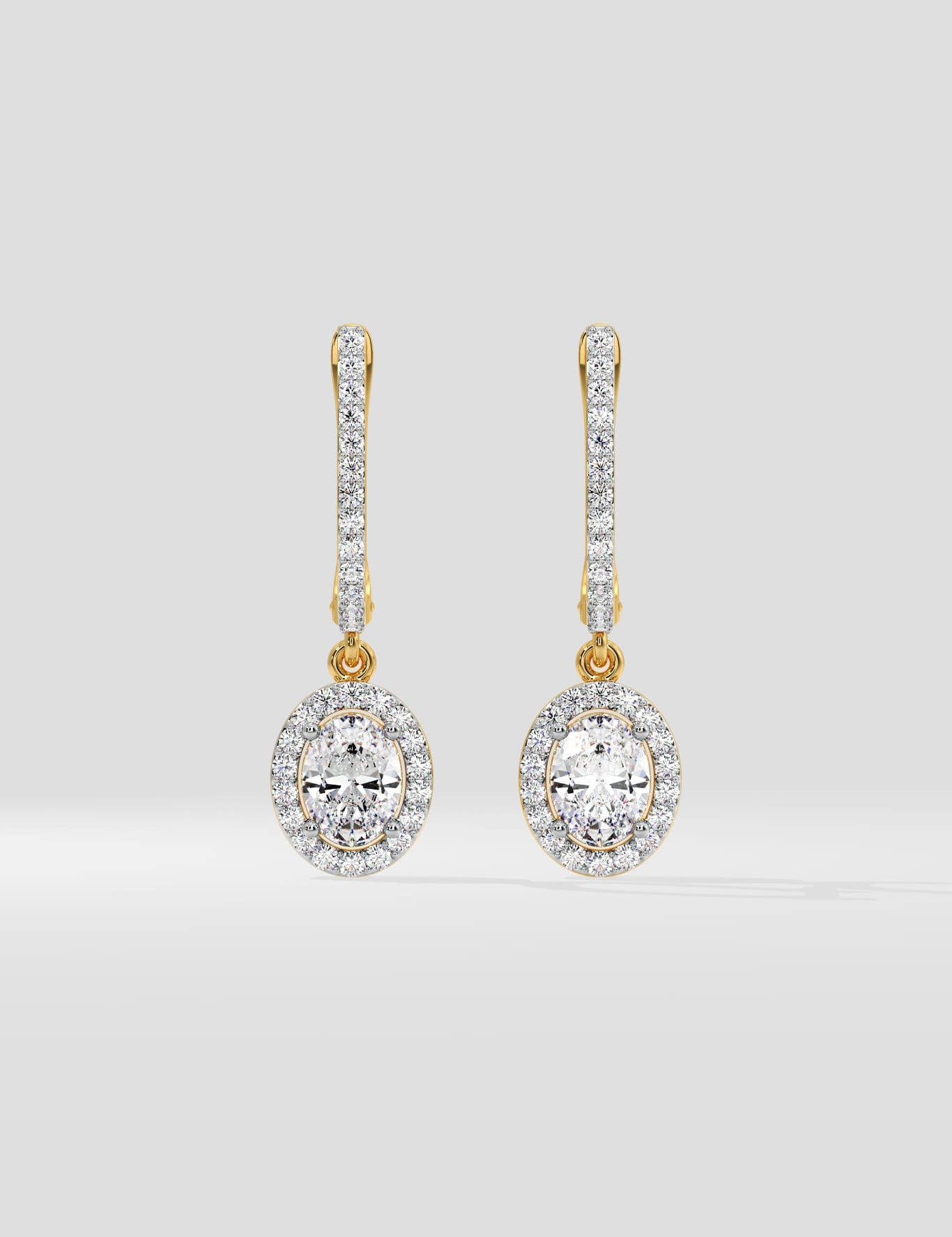 1 Ct Oval Halo Drops - House of Quadri