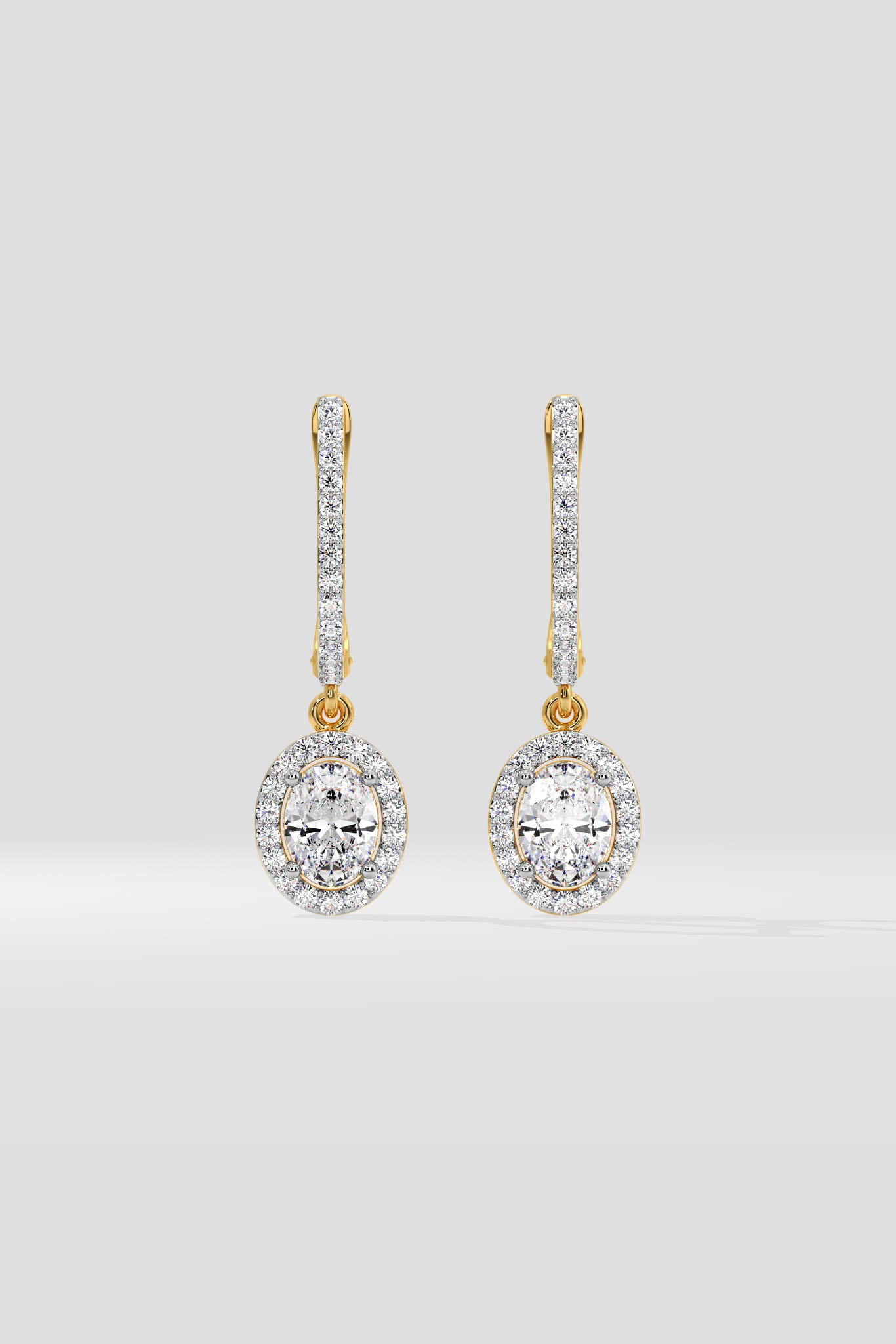 1 Ct Oval Halo Drops - House of Quadri