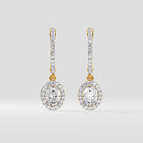 1 Ct Oval Halo Drops
