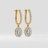 1 Ct Oval Halo Drops - House of Quadri