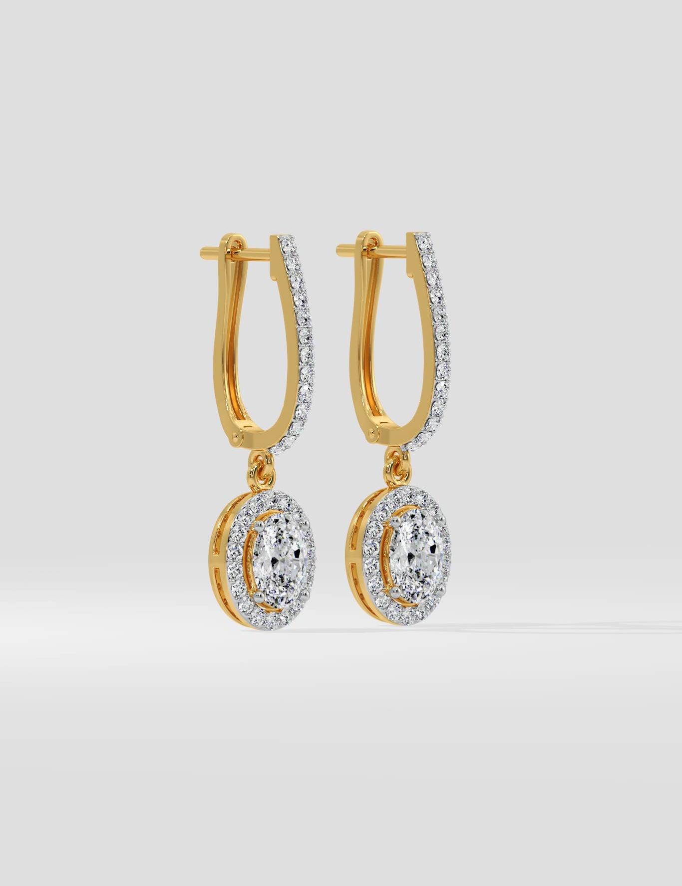 1 Ct Oval Halo Drops - House of Quadri