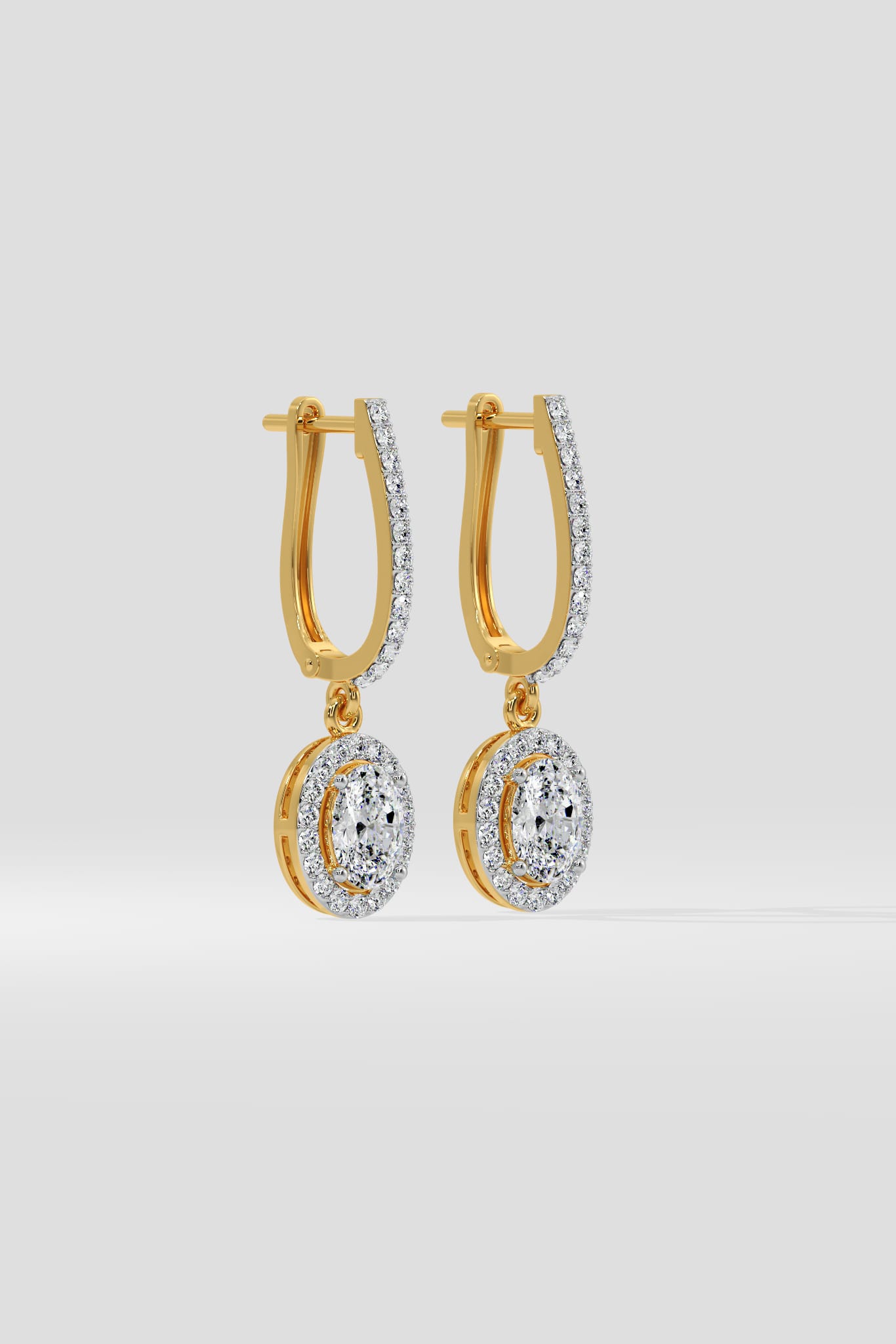 1 Ct Oval Halo Drops - House of Quadri