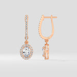 1 Ct Oval Halo Drops - House of Quadri