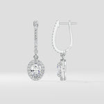1 Ct Oval Halo Drops - House of Quadri