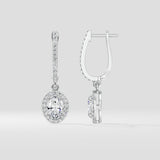 1 Ct Oval Halo Drops