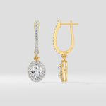 1 Ct Oval Halo Drops - House of Quadri