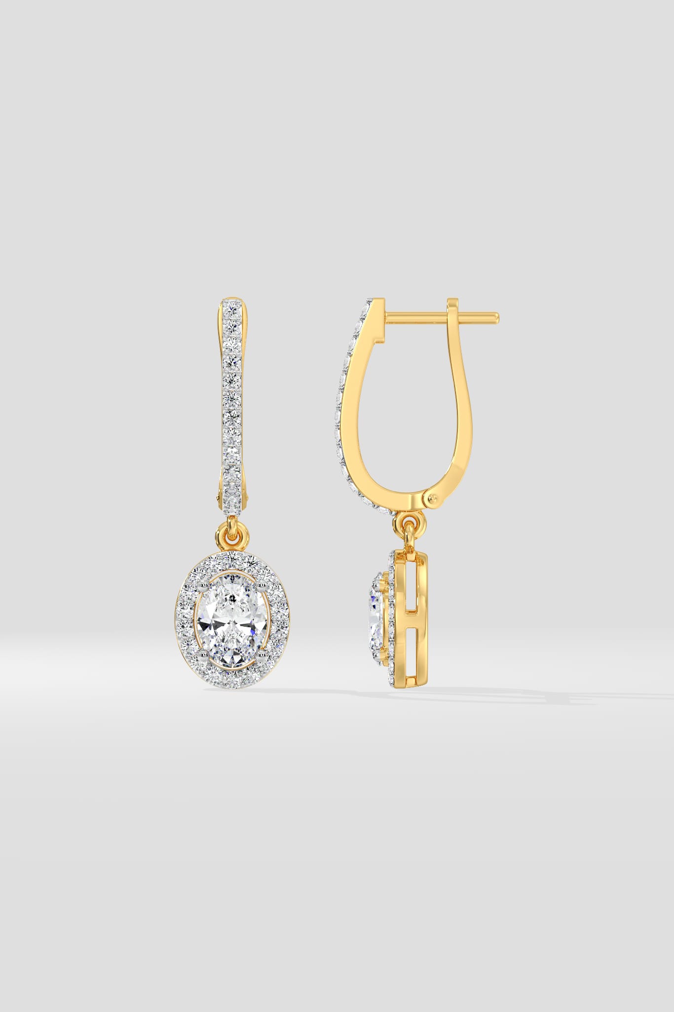 1 Ct Oval Halo Drops - House of Quadri