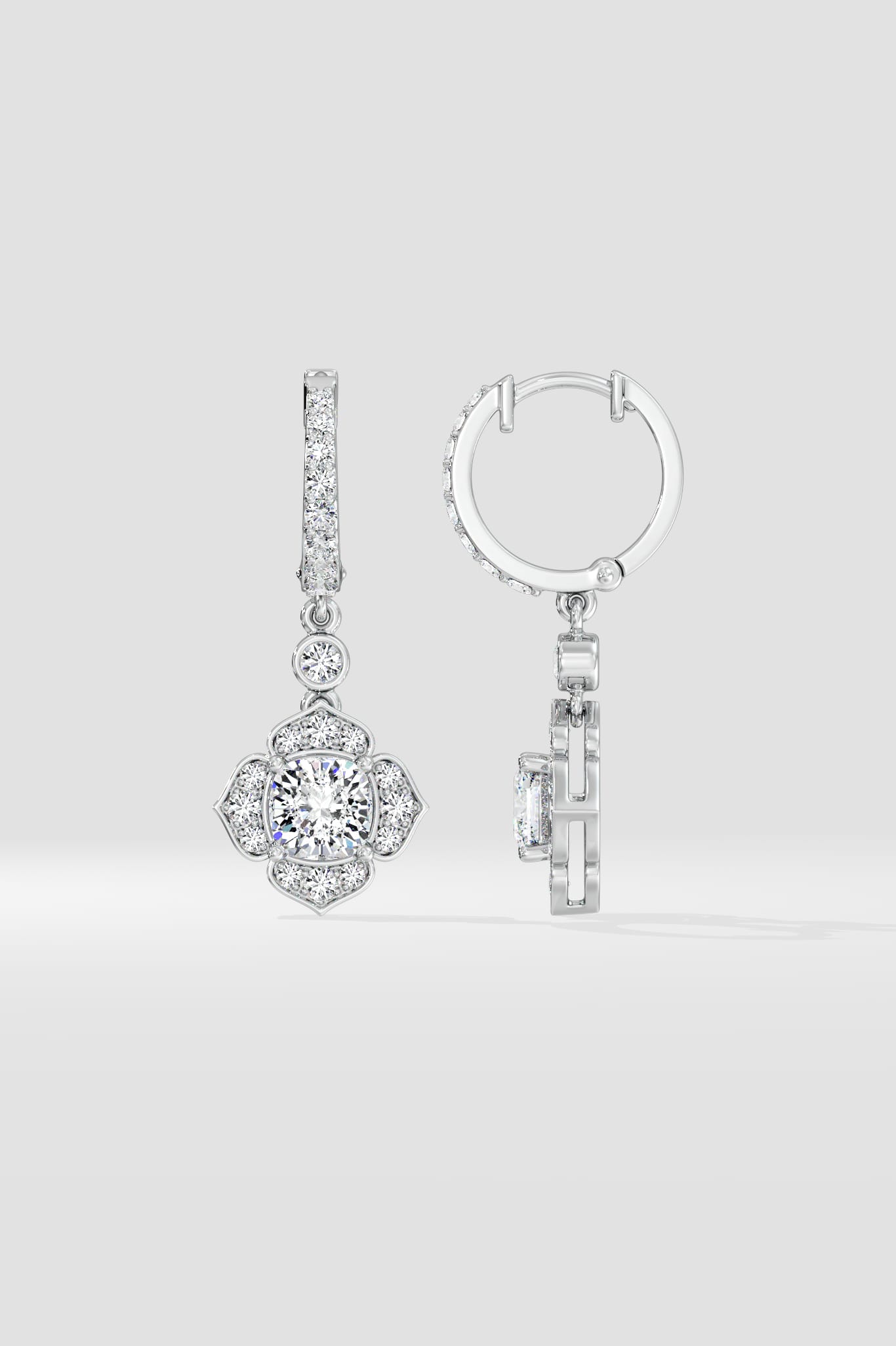 1 Ct Celia Cushion Danglers - House of Quadri