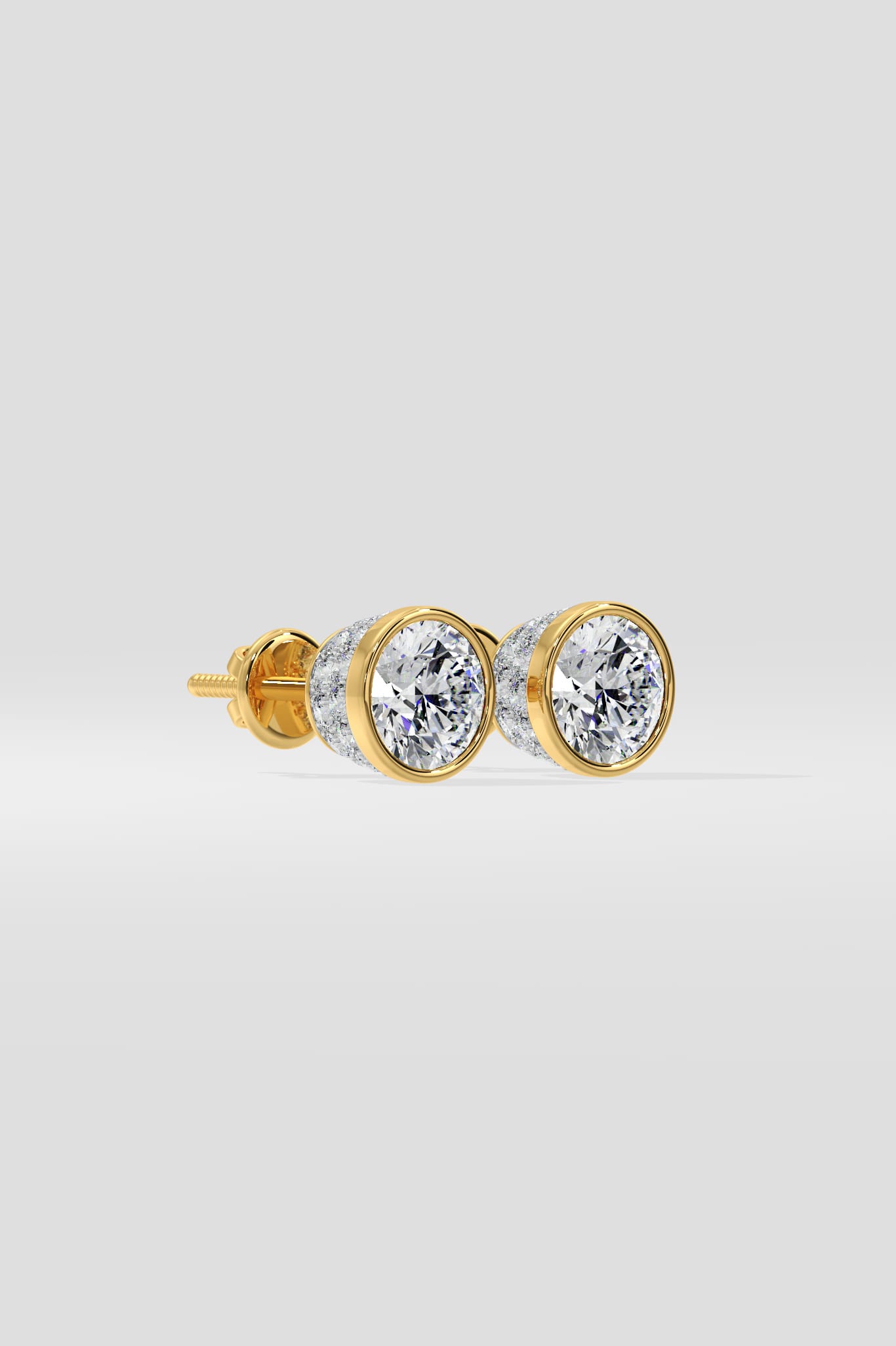 1 Ct Orb Bezel Studs - House of Quadri