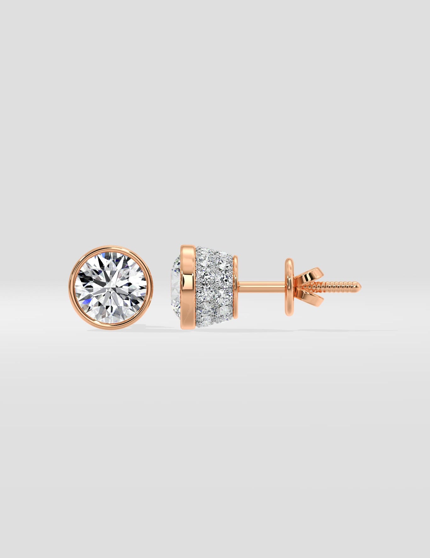1 Ct Orb Bezel Studs - House of Quadri