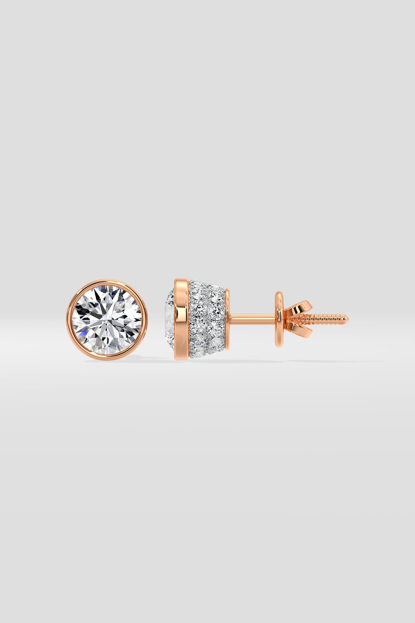 1 Ct Orb Bezel Studs - House of Quadri
