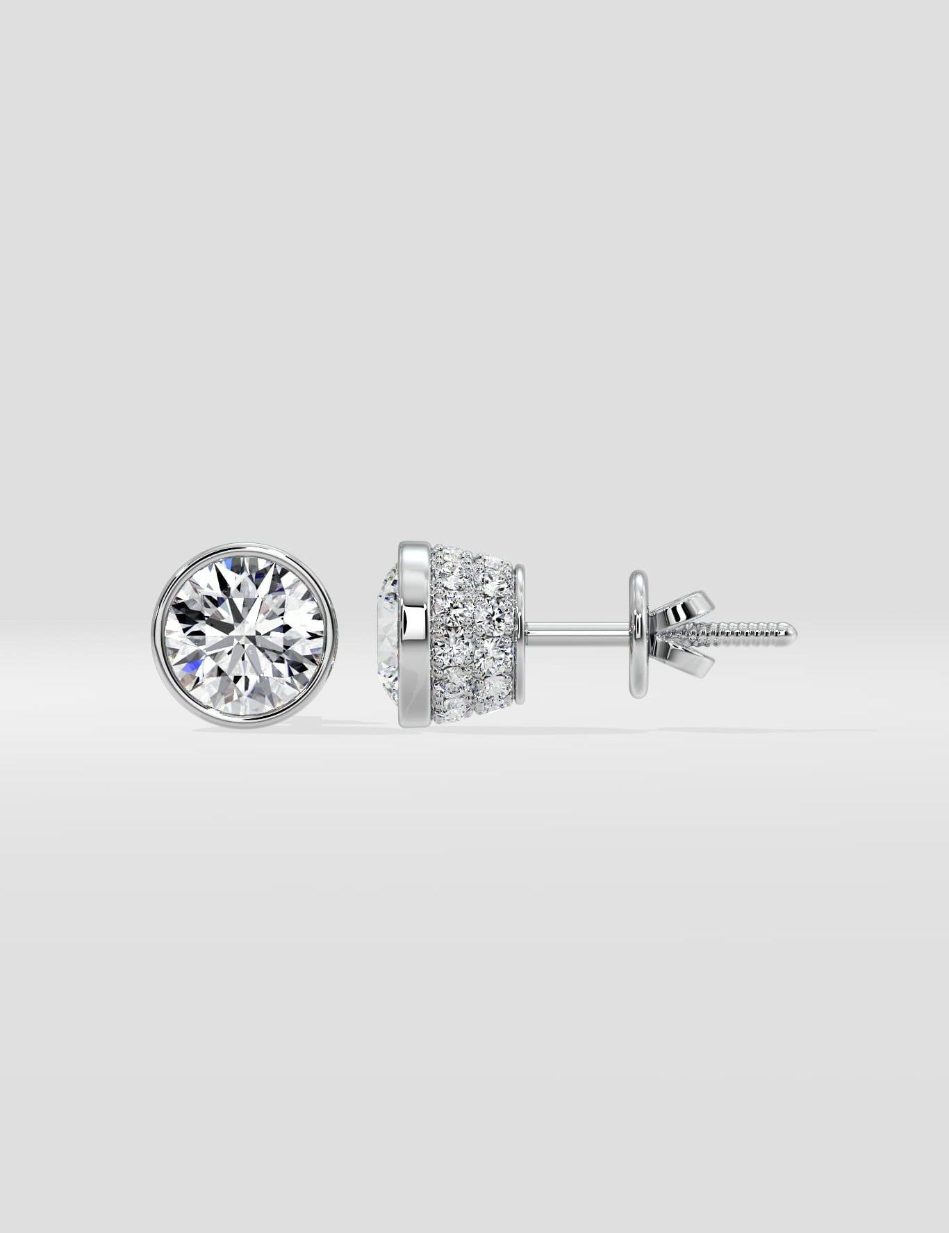 1 Ct Orb Bezel Studs - House of Quadri