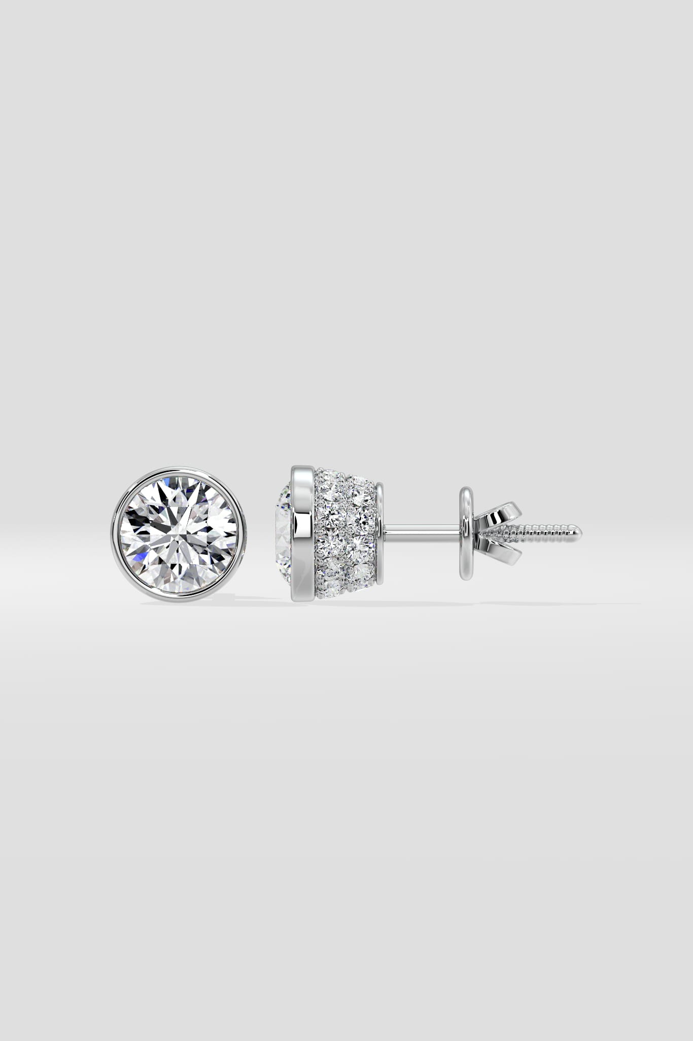 1 Ct Orb Bezel Studs - House of Quadri