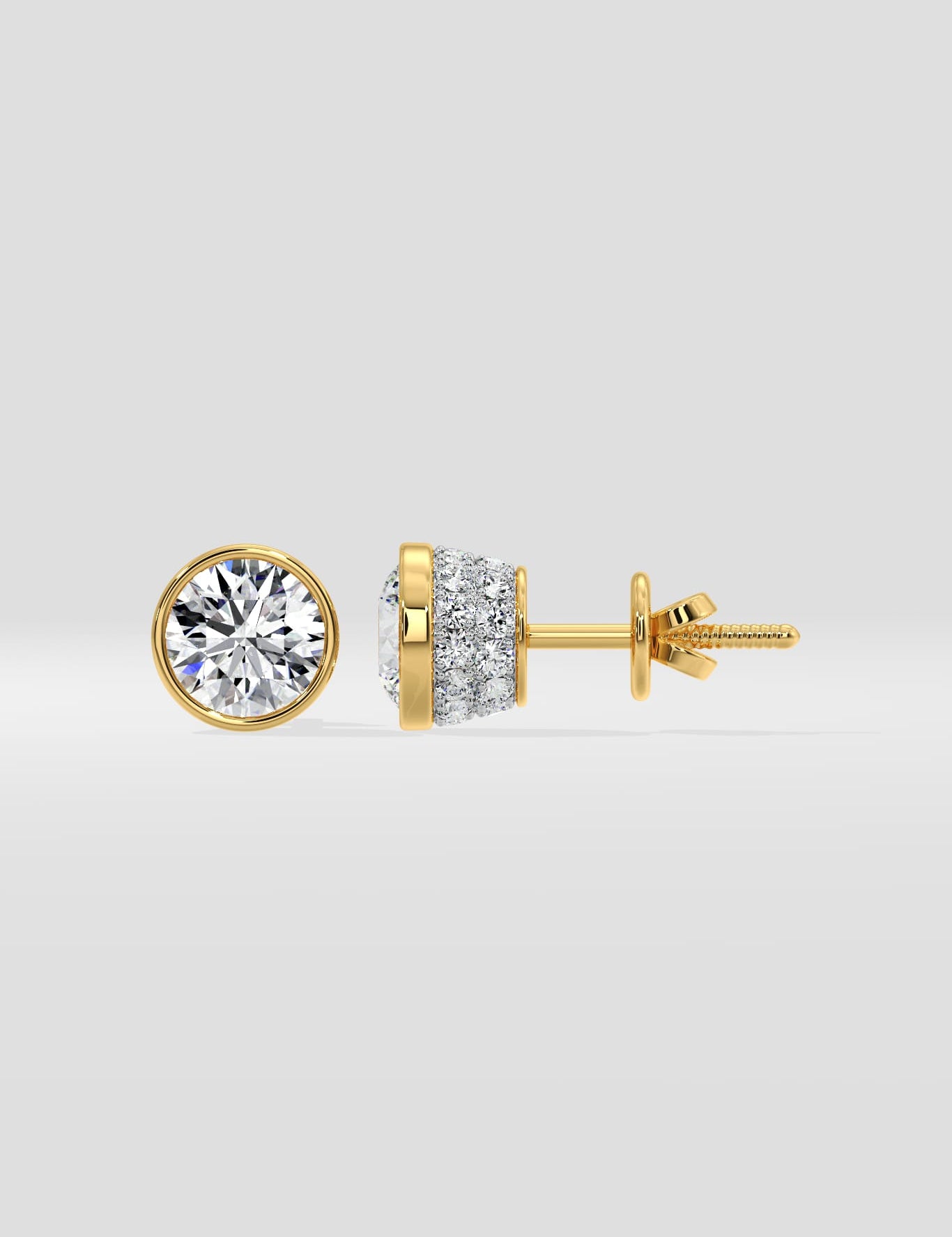 1 Ct Orb Bezel Studs - House of Quadri