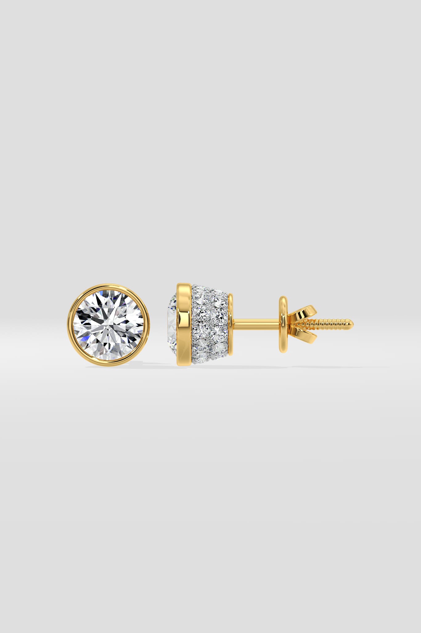1 Ct Orb Bezel Studs - House of Quadri