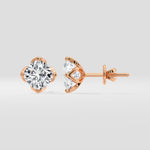 1.5 Ct Cushion Lotus Studs - House of Quadri