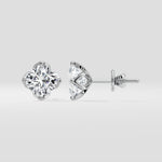 1.5 Ct Cushion Lotus Studs - House of Quadri