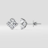 1.5 Ct Cushion Lotus Studs - House of Quadri