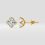 1.5 Ct Cushion Lotus Studs - House of Quadri