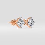 1.5 Ct Cushion Lotus Studs - House of Quadri
