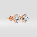 1.5 Ct Cushion Lotus Studs